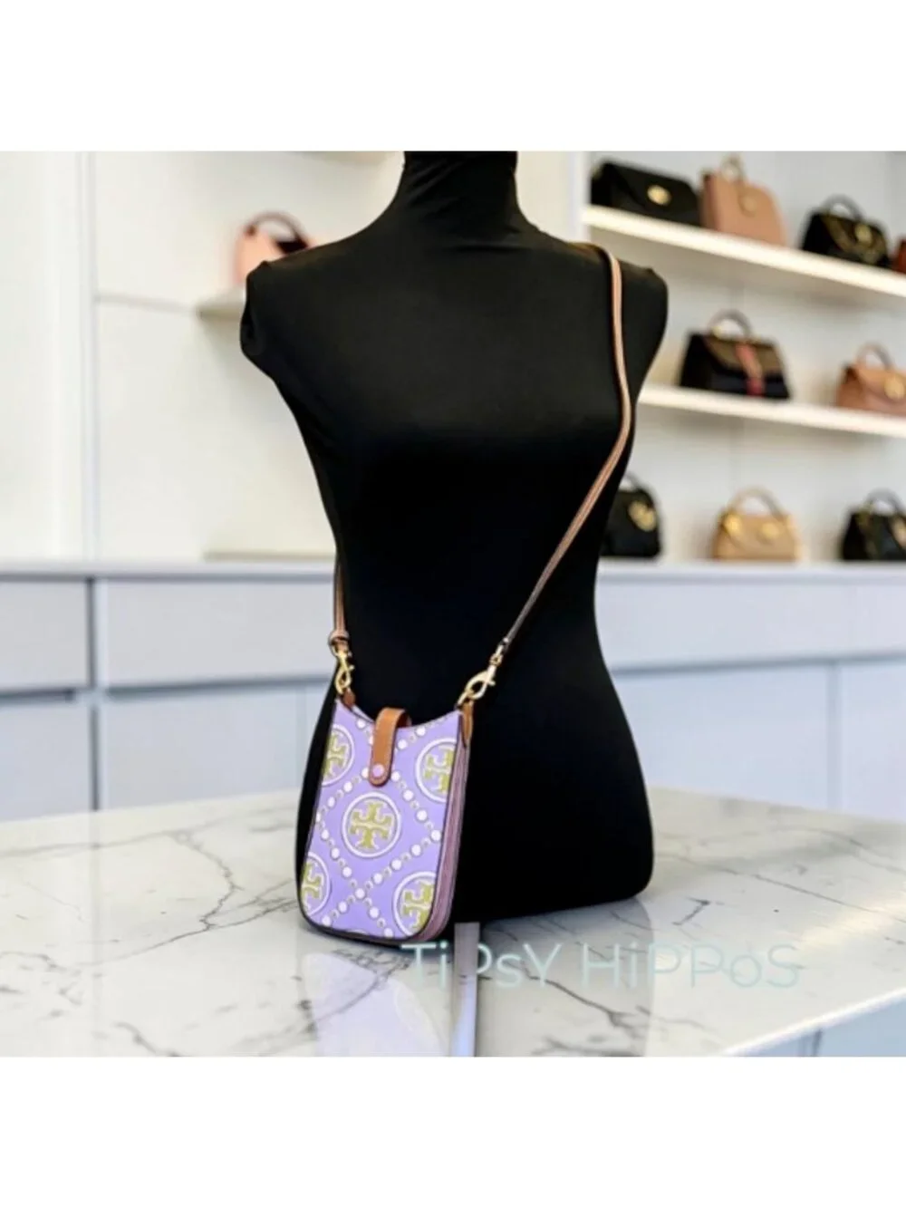 TORY BURCH PURPLE & GREEN EMBOSSED CROSSBODY ✺✺